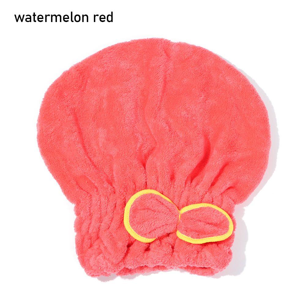 

Hat Good Hygroscopicity Microfiber Hair Towel Cap Quickly Dry Hair Hat Quick Drying Bowknot Wrap арбуз красный