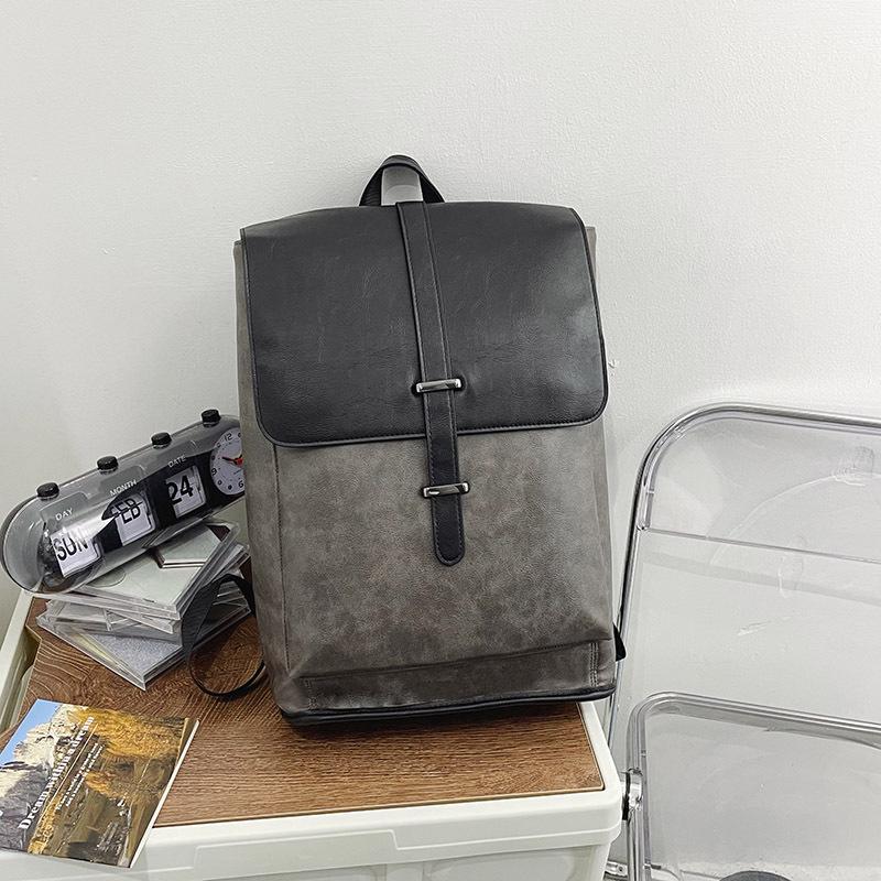 Men's Backpack Fashion Travel Bag Student School Bag Computer Men's Bag Contrast Color Casual Trend Simple Backpack