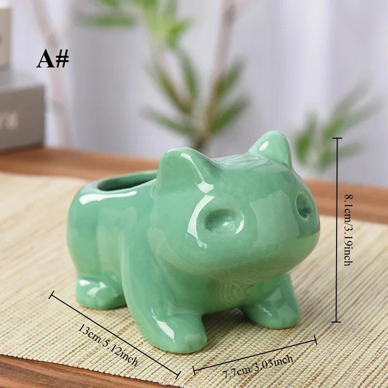 Creatieve Keramische Mini Bloempot Succulenten Plantenbak Bloempot met Gat Schattige Groene Planten Plantenbak Huis Tuin Decoratie Buiten