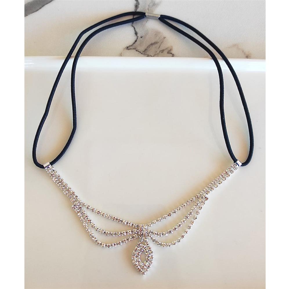 New Bridal Rhinestone Forehead Chain European And American Popular Women'S Fashion Rhinestone Headband Headgear Hair Band