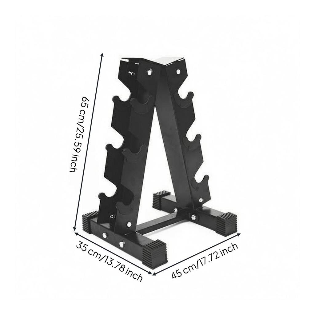 Triangular Dumbbell Rack Angled Side Fitness Storage Matte Finish for Gym