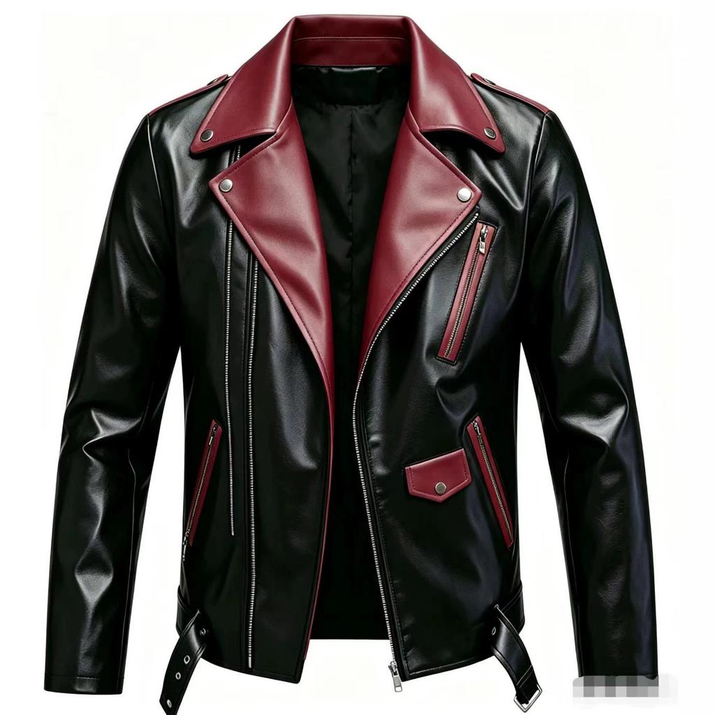 Men's jacket Spring and autumn fashion versatile leather jacket men's thin men's leather jacket top casual jacket