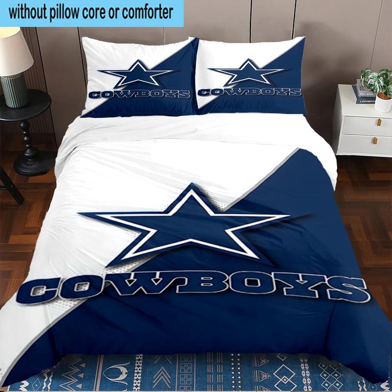 Cowboys Team Logo 3PCS Bedding Set 2D Printing (Includes 1 Duvet Cover + 2 Pillowcases Coreless), Bedroom decor,Fan Gift