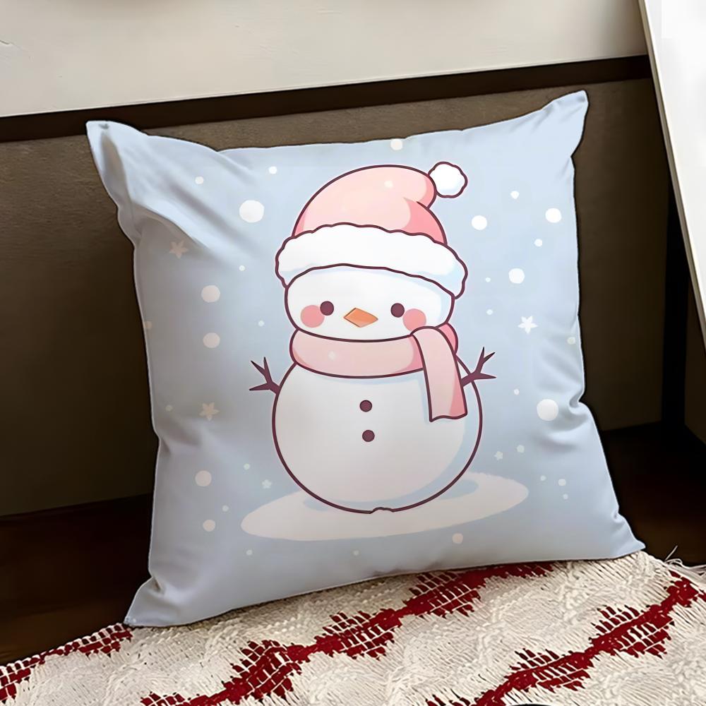 Melting Snowman Cushion Cover Reversible Soft Durable Pillow Cover Home Car MultiScene Use for Daily Comfort