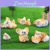 Adorable Resin Fennec Fox Figurines Set Of 13 Miniature Cartoon Animal Decorations