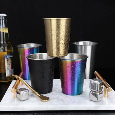 500ml Farbe Edelstahl Bierbecher Home Office Wasser Trinkbecher Kaffeebecher Tee Saft Milch Weinbecher Küche Trinkgeschirr