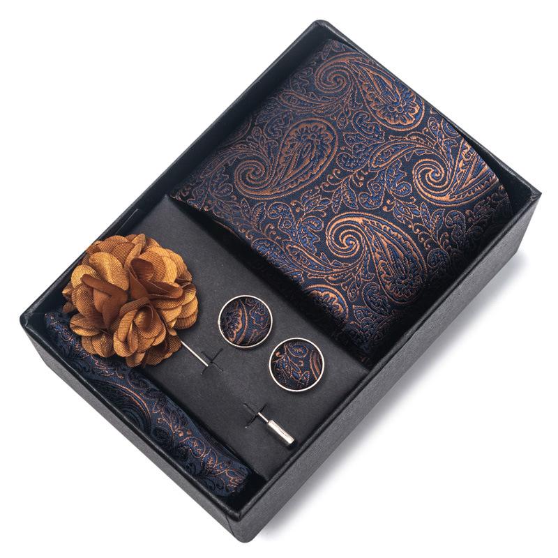 Boda Boda Corbata Novio Festiva Borgoña Corbata Traje de Hombre Gemelos Ramillete Kit de Accesorios
