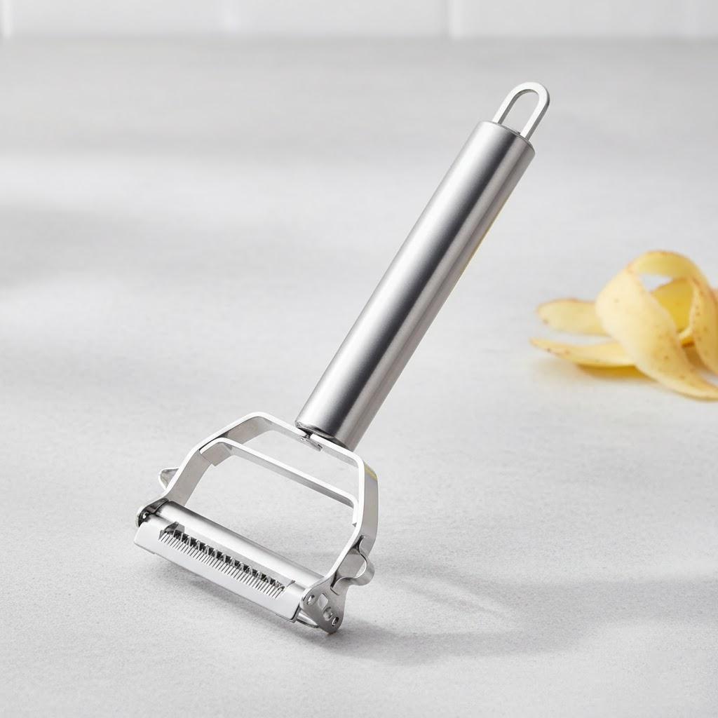 

Multifunctional Stainless Steel Vegetable Peeler Grater for Potato Carrot Cucumber Fruit Kitchen Tool серебряный