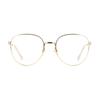 Gucci Horsebit lightweight temples with logo engraving decoration, round optical frame, same style for men and women, gold