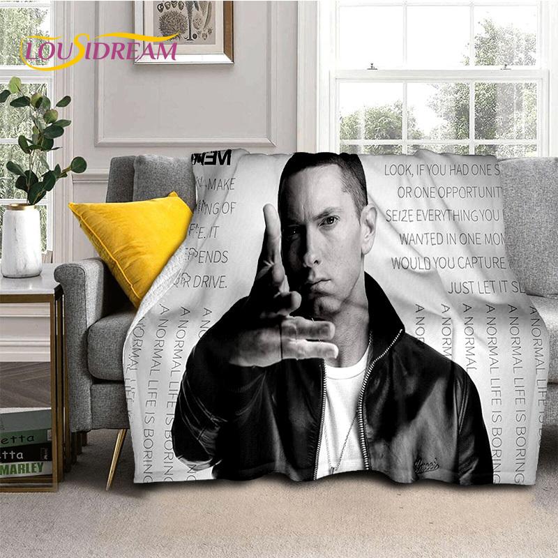 Rapper Eminem Tupac 2pac Hip-Hop Music Rap God Blanket,Soft Throw Blanket for Home Bedroom Bed Sofa Picnic Travel Cover Gift