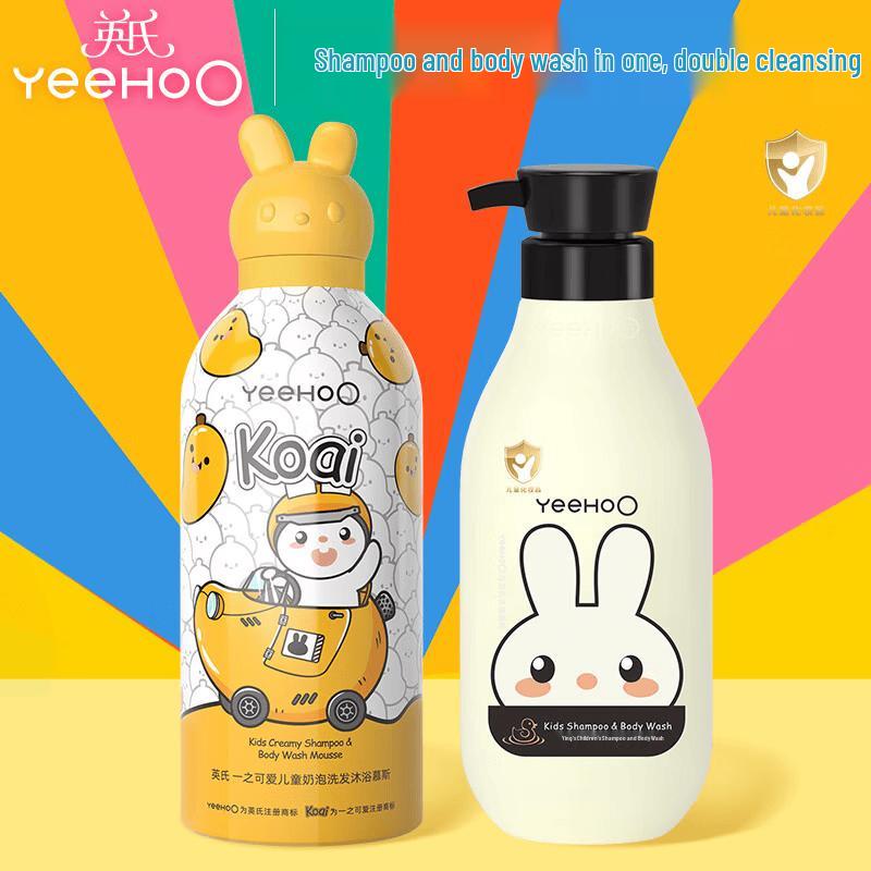 YEEHOO Baby & Kids 2-in-1 Wash & Shampoo & Mango Mousse Set