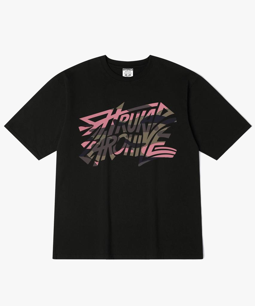 Hilukaakaibeu Kinetic Pink Camo Logo Short Sleeve T-Shirt