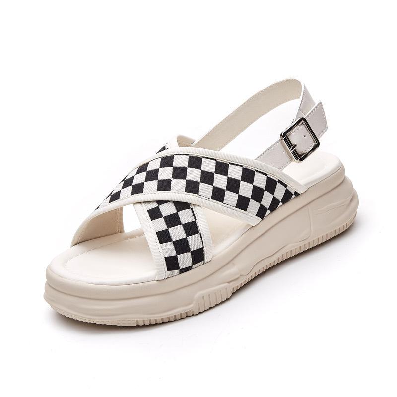New muffin slippers women's platform sandals women's summer wear beach shoes flat sandals open toes