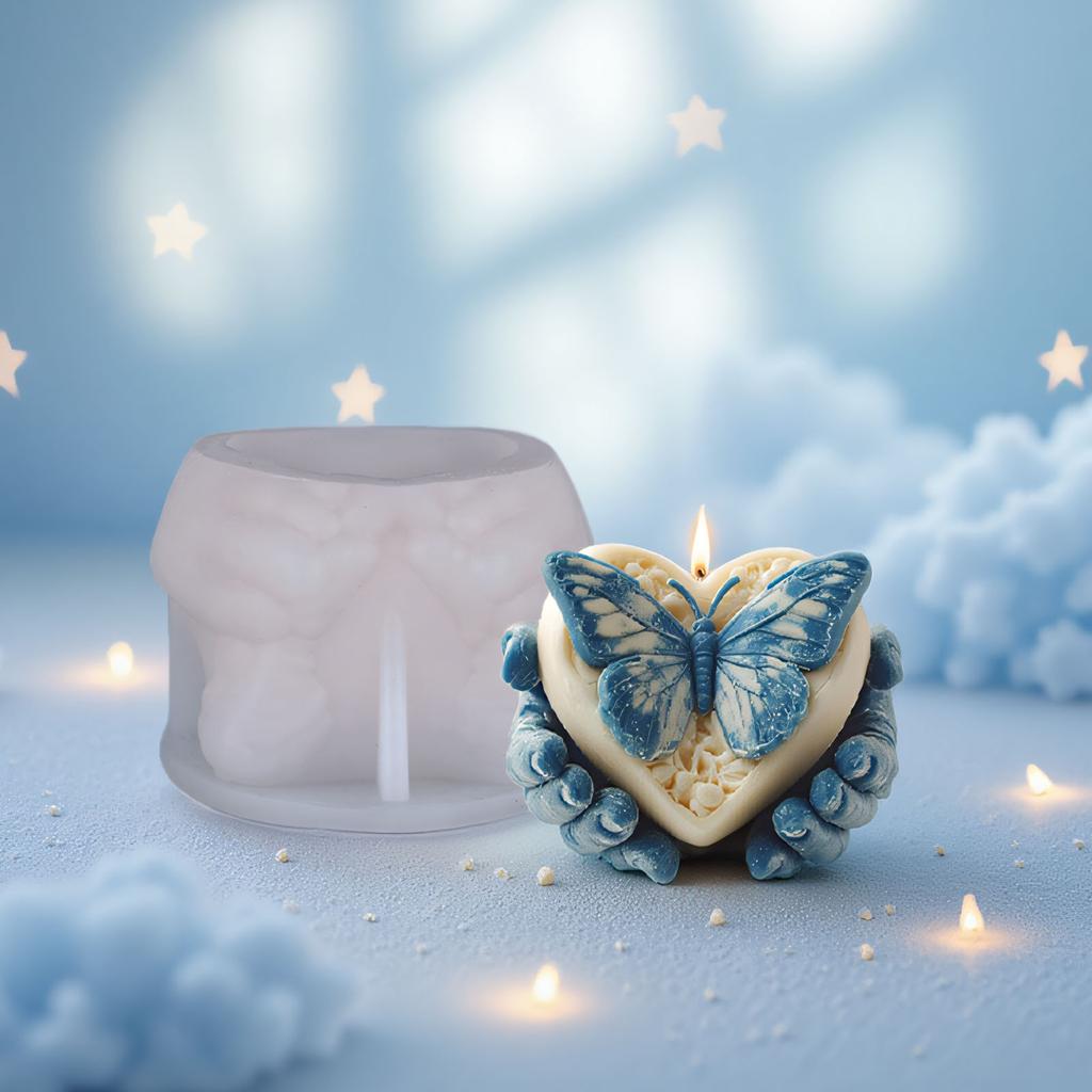 Heart-shaped Aromatherapy Candle Silicone Mold Handmade DIY Holding Heart Candle Aroma Stone Mold