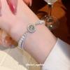Zircon Round Pearl Beaded Mango Pendant Double-layer Bracelet Elegant Temperament Bracelet Light Luxury High-end Jewelry Women