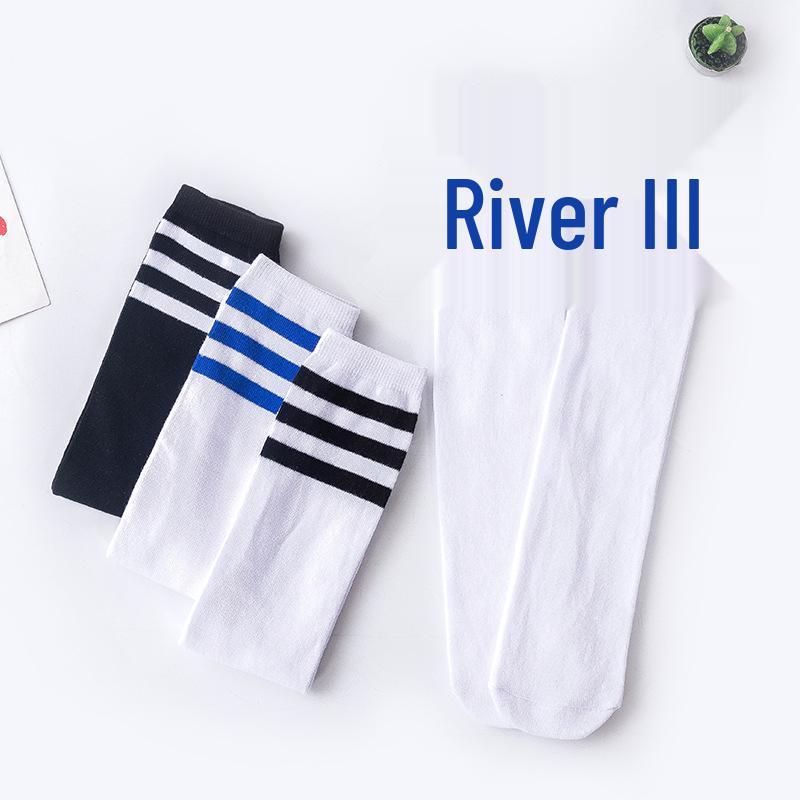 Children's Striped Mid-Calf School Uniform Socks - Football Performance High-Tops