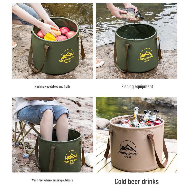 Mingtu Portable Foldable Outdoor Washbasin & Water Bucket for Camping, Travel, and Fishing