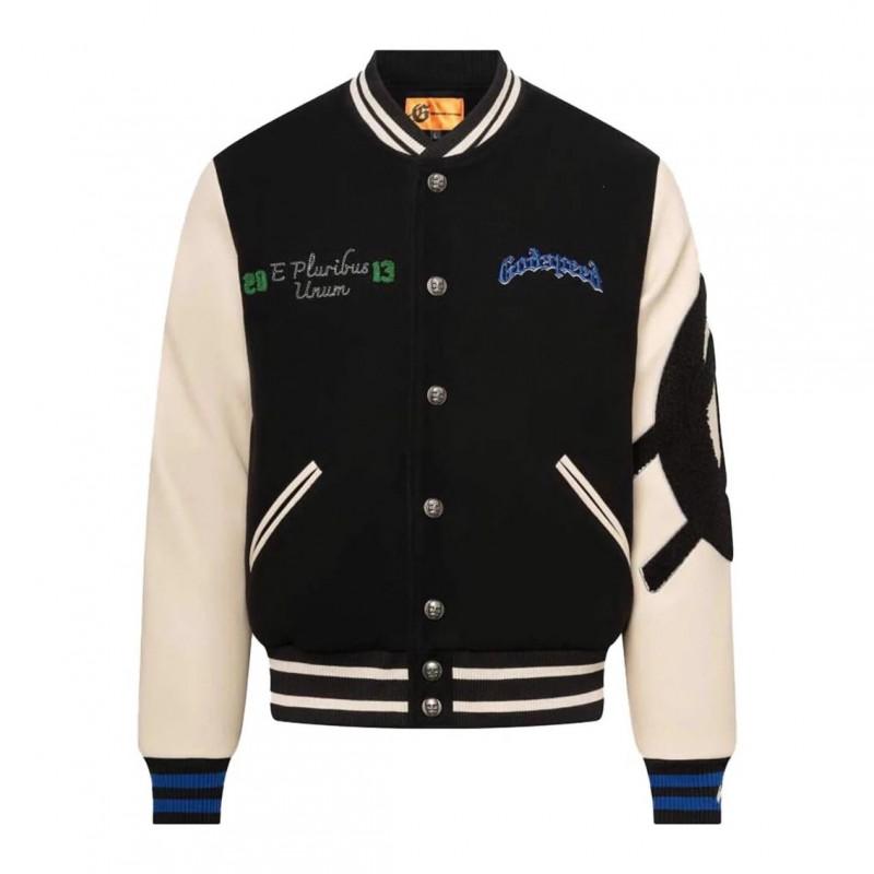 ODSPEED schwere Patchwork-Jacke mit Stickerei, Vintage, lockerer Baseballmantel für Herren