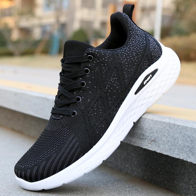 

Foreign trade fly-woven men s shoes spring cross-border shoes wholesale men s casual shoes polyurethane breathable mesh sports shoes men s 39