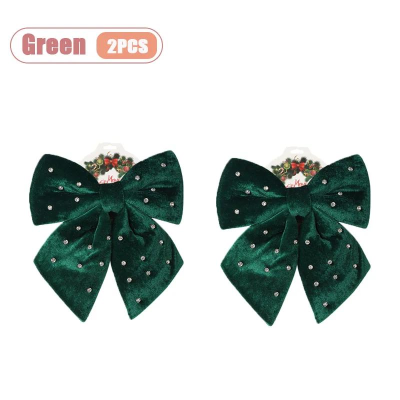 1-4PCS Rhinestone Sponge Bow Ornaments Christmas Tree Hanging Decoration for Wedding Party Hotel Holiday Scene Decoration