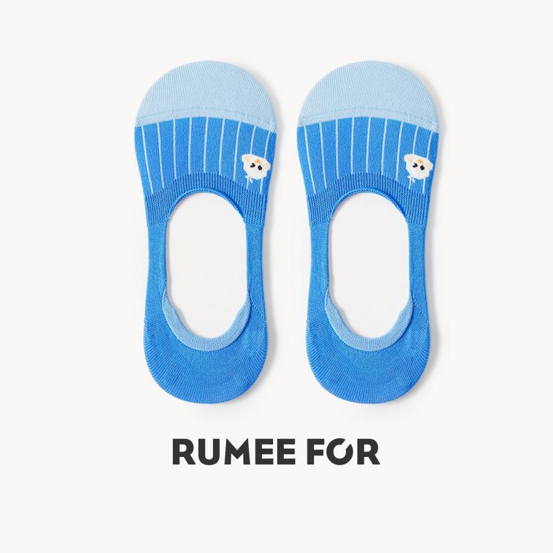 5 Pairs of Women's Summer Silicone Non Slip Preppy Style Versatile Cute Invisible Boat Socks