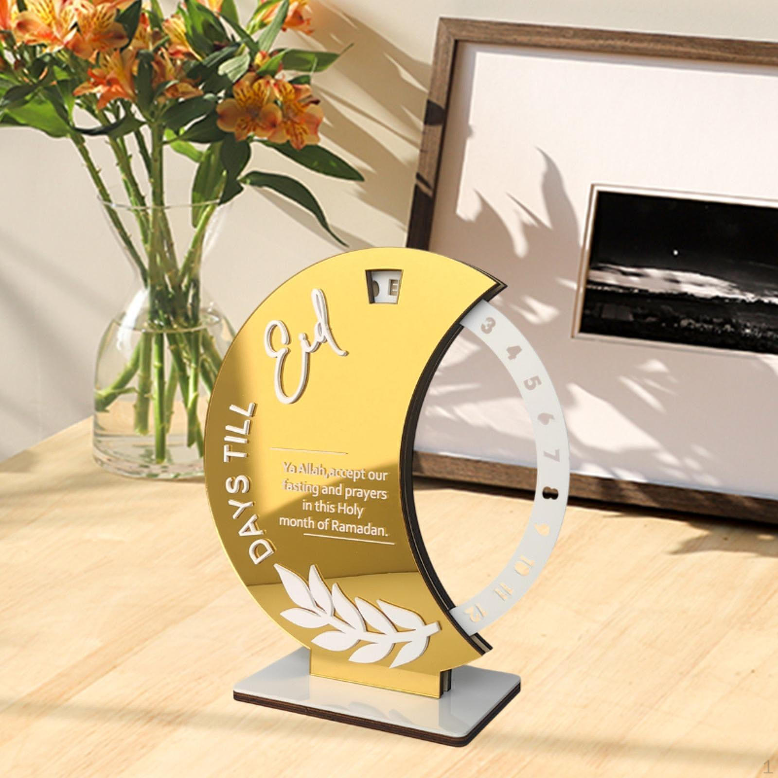 Мусульманский календарь Рамадан Адвент Коллекция акриловых табличек Центральное украшение стола Украшение Ид Мубарак Gold