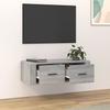 Vidaxl Wisząca Szafka Pod Tv, Szary Dąb Sonoma, 80X36X25 Cm