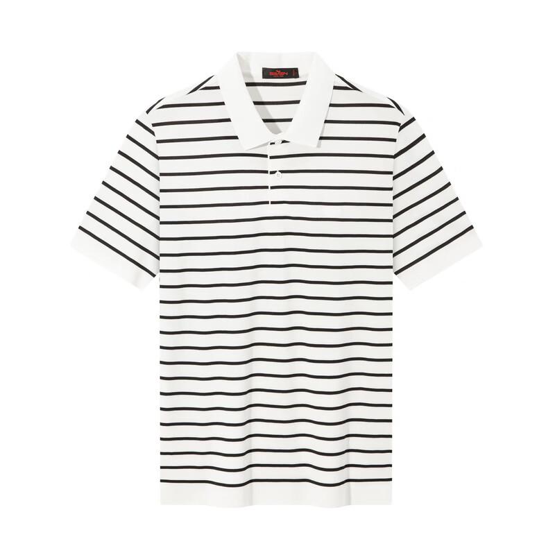 SEVEN Men's Seamless Striped Short-Sleeve Polo Shirt
