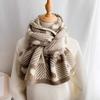 Internet Celebrity Knitted Love Scarf Female Autumn and Winter Black and White Plaid Soft Student Cute Thickened Scarf Couple