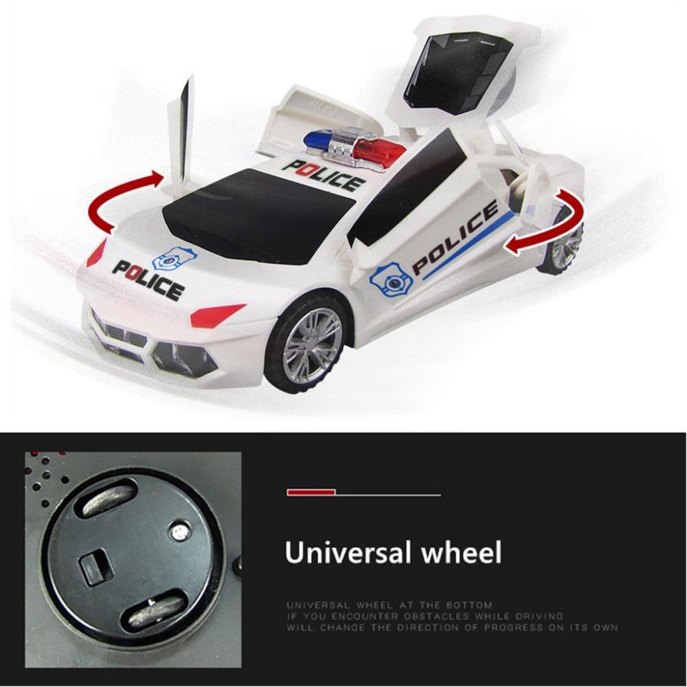 Kids Police Car Toy with Sound & LED Light Openable Door Universal Wheel Patrol Cop Play Vehicle Toy for Toddlers Boys Girls