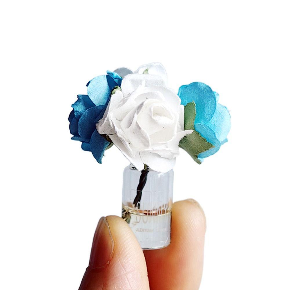 Rose Daisy Dollhouse Flower Vase 1/6 1/8 1/12 Micro Vase Flower Toy Miniature Rose Bouquet