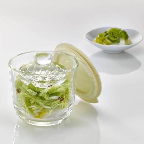 HARIO Glass Overnight Pickler S Pickle Container Multi White GTK-S-OW