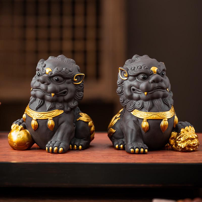 Purple Clay Pixiu Tea Pet for Kung Fu Tea Set, Desktop Decoration