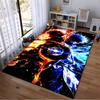 Fiery and icy themed anime-style artwork Non-slip rug suitable for living room and bedroom sofas