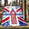1pc Union Jack, Big Ben Outdoor Flannel Blanket for Girls Soft, Lightweight Throw Perfect for Camping, and Gifting, Digital