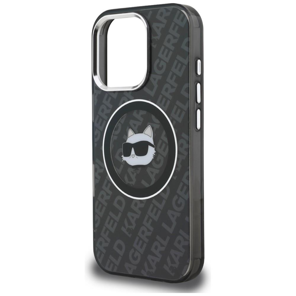 Karl Lagerfeld IML Choupette Head Logo MagSafe Case for iPhone 16 Pro Max Black