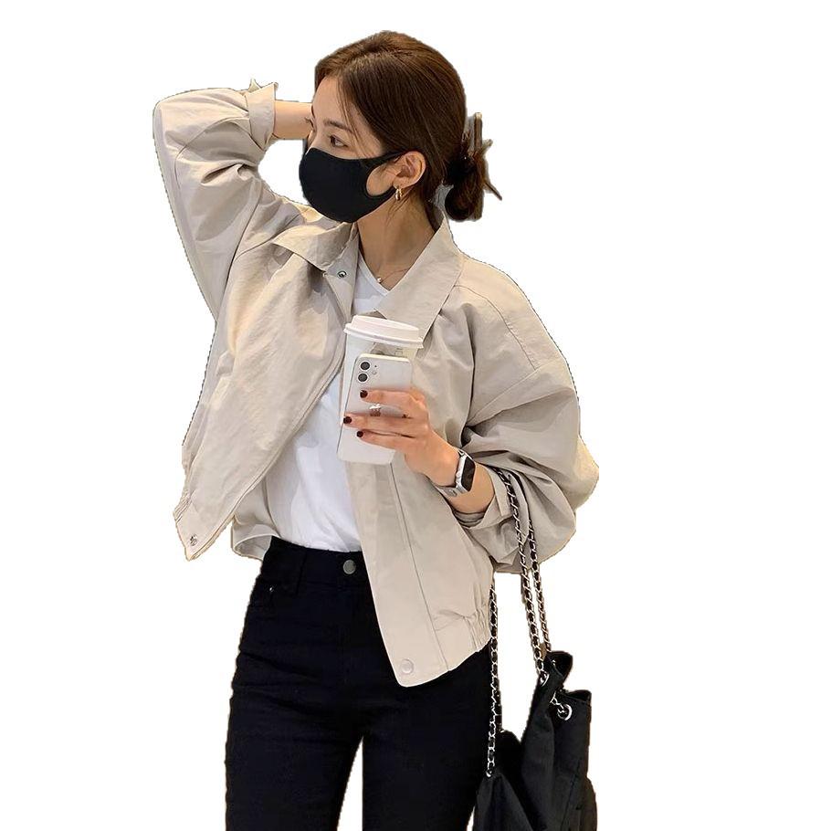 High-End Elegant Plain Color Women's Short Jacket - Simple, Versatile, Casual Korean Style for Spring and Autumn