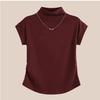 Plus Size Slimming Short-Sleeve Thermal Fleece T-Shirt for Women