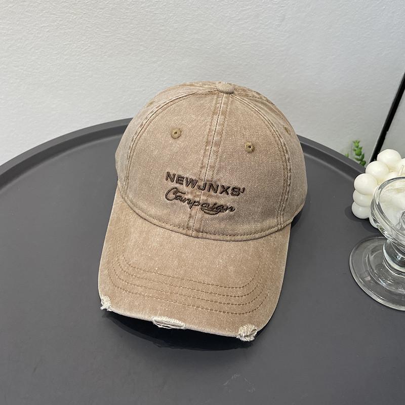Vintage Korean Style Cotton Baseball Cap With Embroidered Logo And Adjustable Fit For Casual Wear