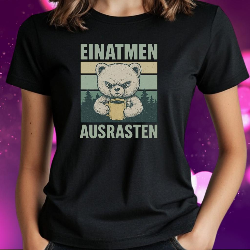 T-Shirt Frauen Einatmen Ausrasten Motiv Baumwolle Größe S bis 3XLWird in neuem Fenster oder Tab geöffnet