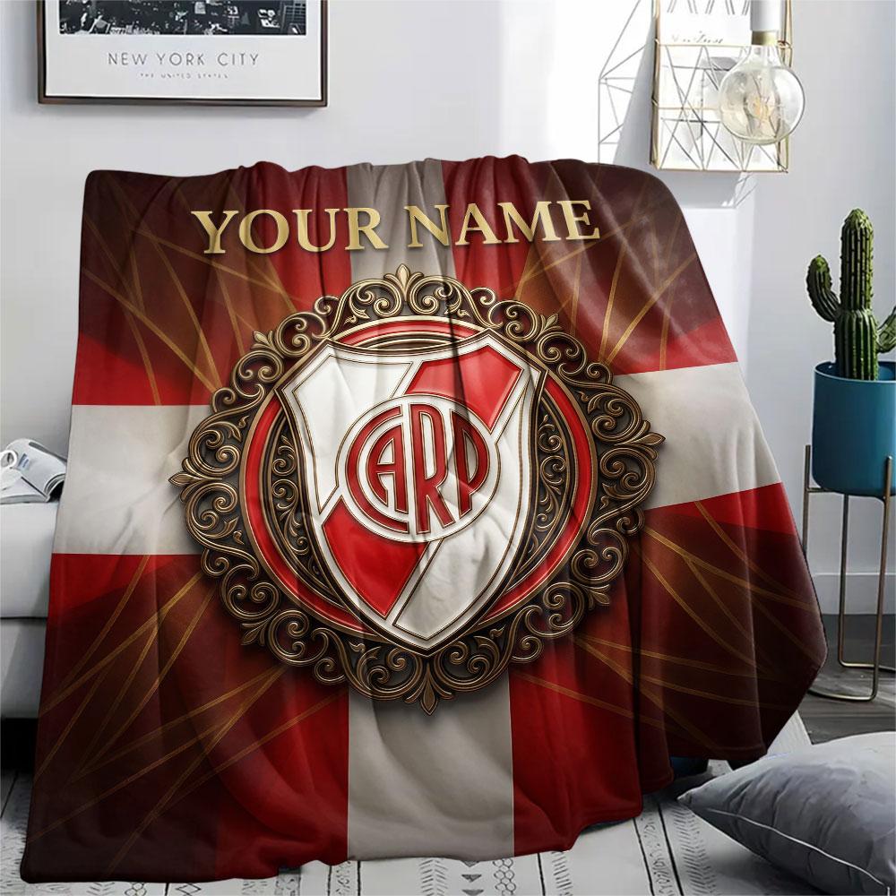Custom Name,Club Atlético River Plate Printed Flannel Blanket, soft throw for bedroom sofa, washable, Christmas present, great gift.