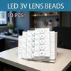10PCS 3V SMD LED Lamp Beads with Optical Lens Filter Fast Heat Dissipation for RC Toy Model DIY Modification