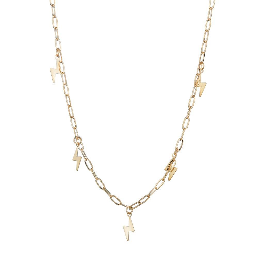 

Simple Lightning Necklace Vintage Clavicle Chain Short Necklace Accessories золотий