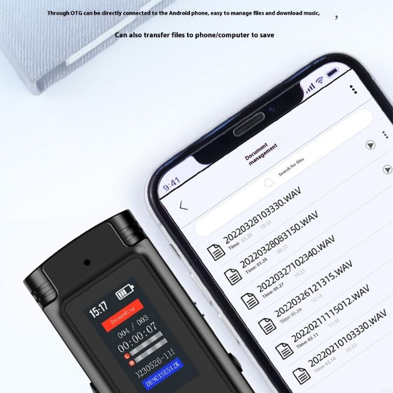 95AF 16GB/64GB Voice Recorder Classroom Meeting Recording Pen 0.96inch Color Screen with Noise Reduction Technology