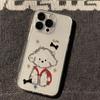 Red Puppy Backpack Clear Phone Case for Apple 13-16 Pro/Pro Max