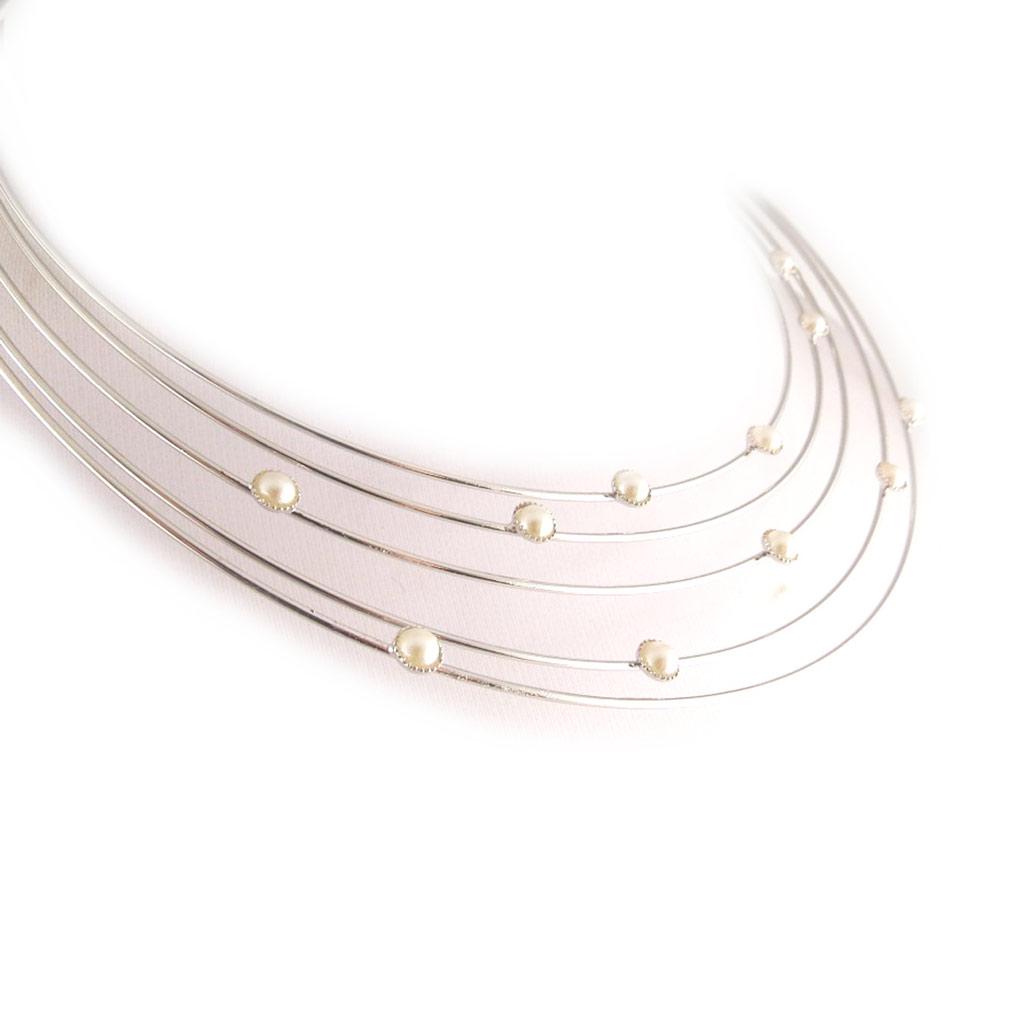 Les Trésors De Lily [L1340] - White 'Sissi' Designer Necklace