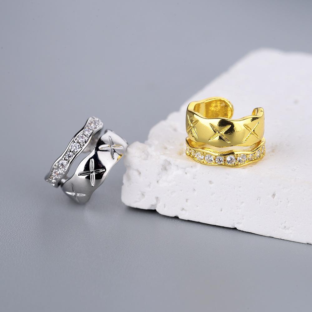 

Многослойная текстура Волна Циркон Зажим для ушной кости