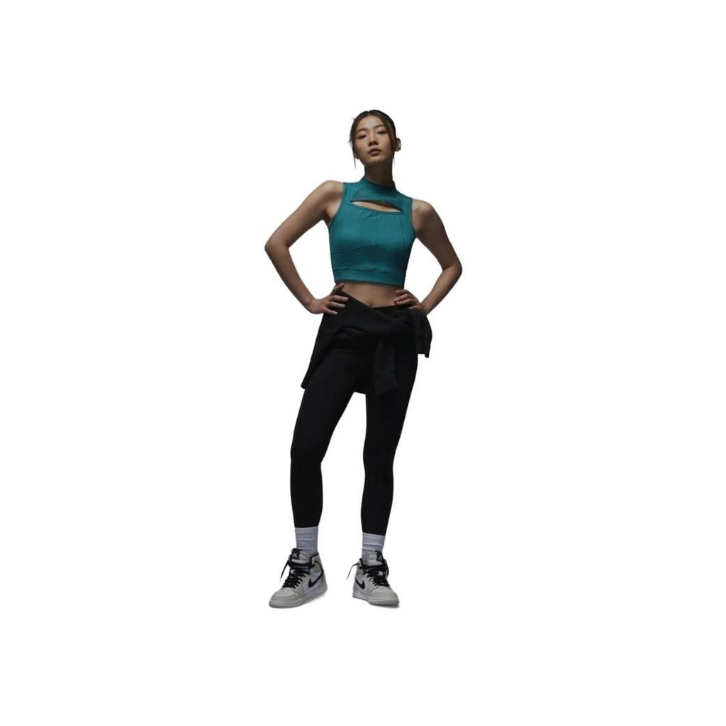 Nike Solid Color Sleeveless Turtleneck Top Women Tops Navy-Blue DZ3235-318