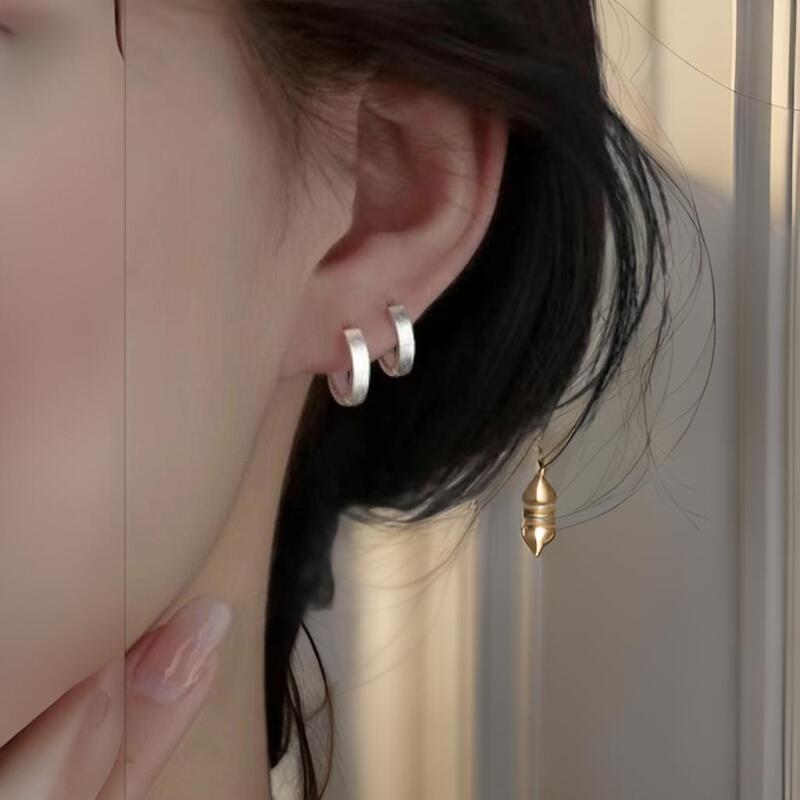 

Women s Basic Matte Minimal Silver Earrings A29571_11MM