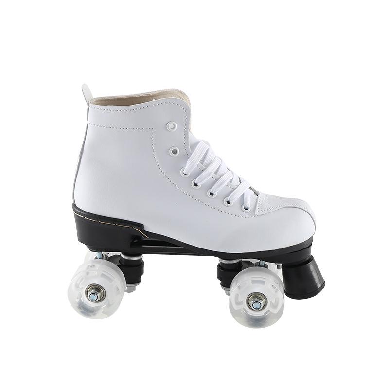 Unisex Double-Row Roller Skates: White Inline